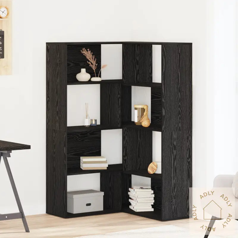 Hjørneskap Svart Eik 140X30X140 Cm Konstruert Tre
