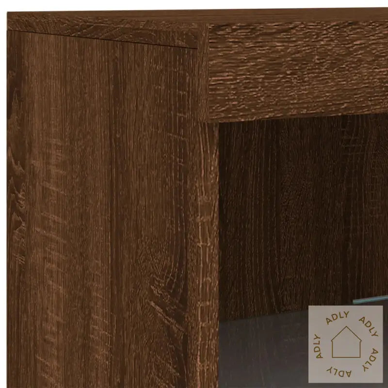 Skjenk Med Led-Lys Brun Eik 41X37X100 Cm