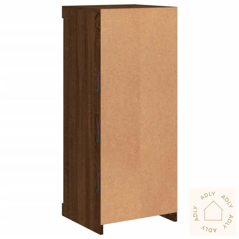 Skjenk Med Led-Lys Brun Eik 41X37X100 Cm