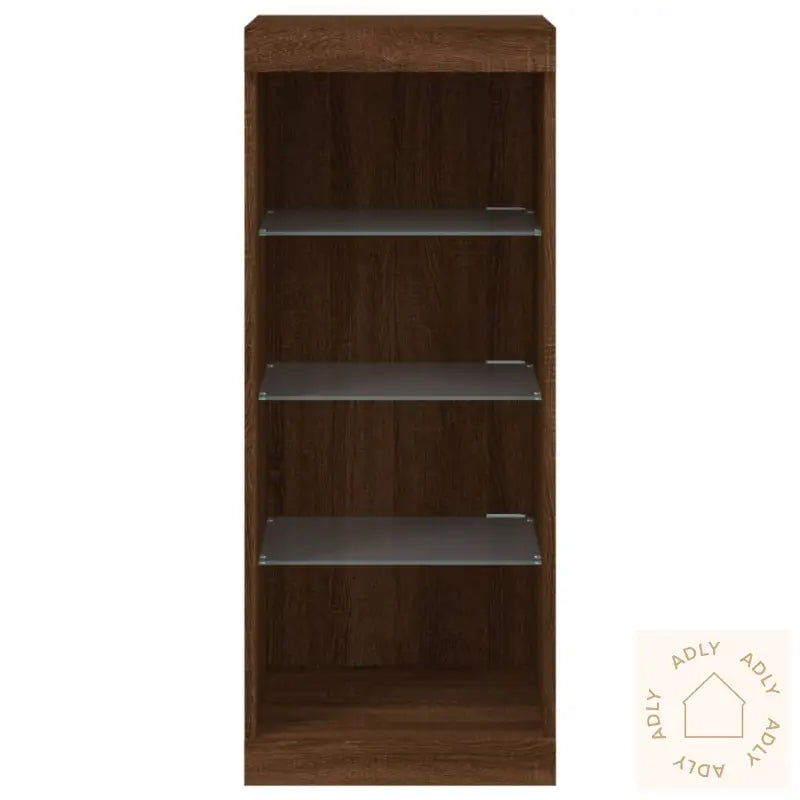 Skjenk Med Led-Lys Brun Eik 41X37X100 Cm