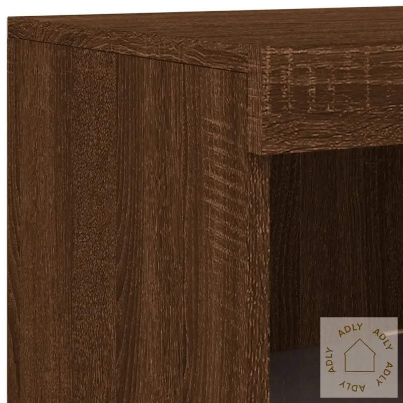 Skjenker Med Led-Lys 3 Stk Brun Eik Konstruert Tre