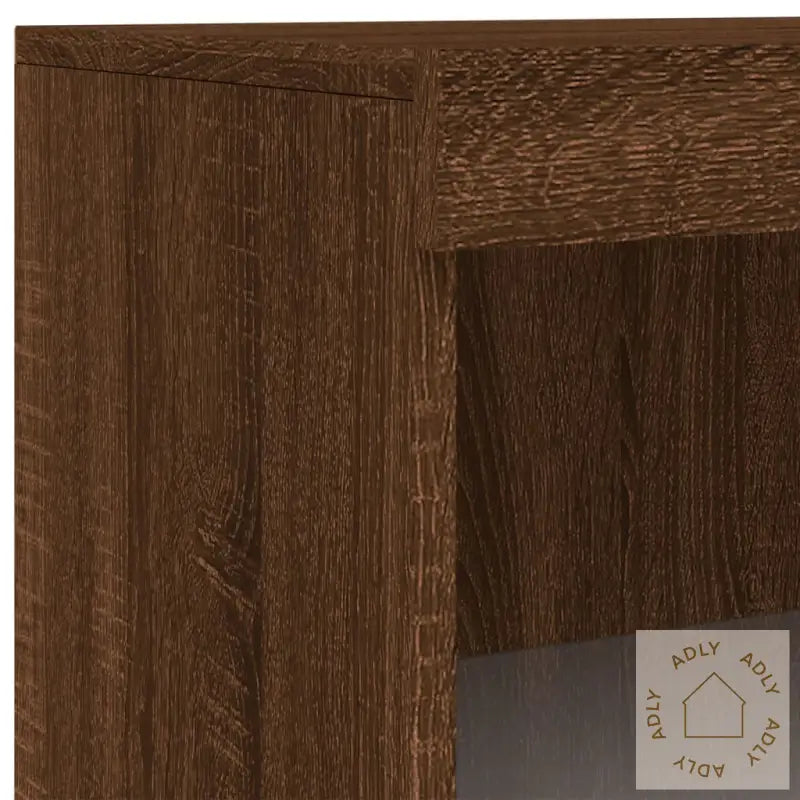 Skjenker Med Led-Lys 3 Stk Brun Eik Konstruert Tre