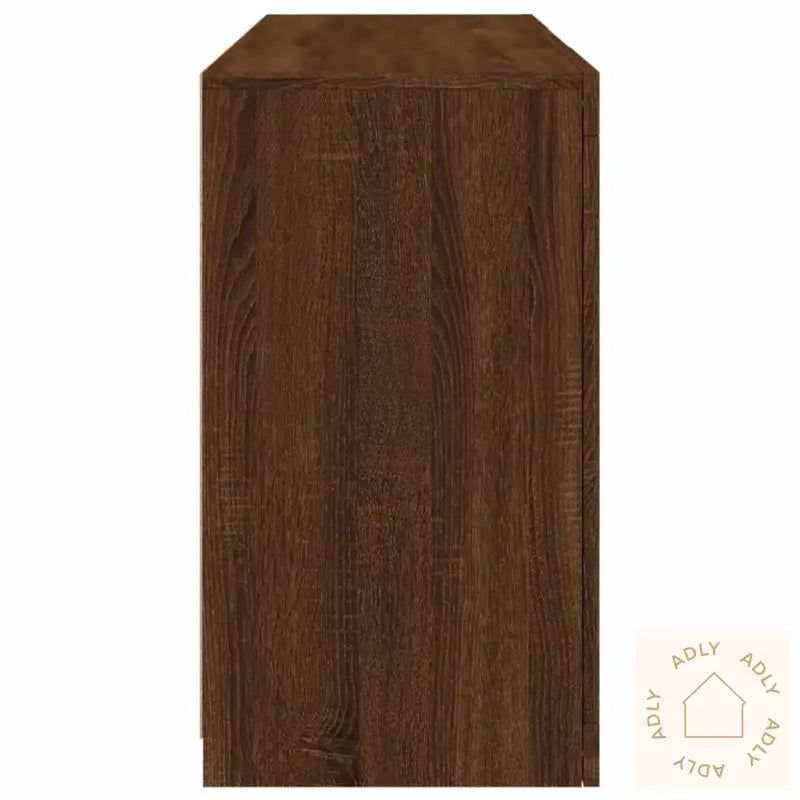 Skjenk Med Led-Lys Brun Eik 123X37X67 Cm