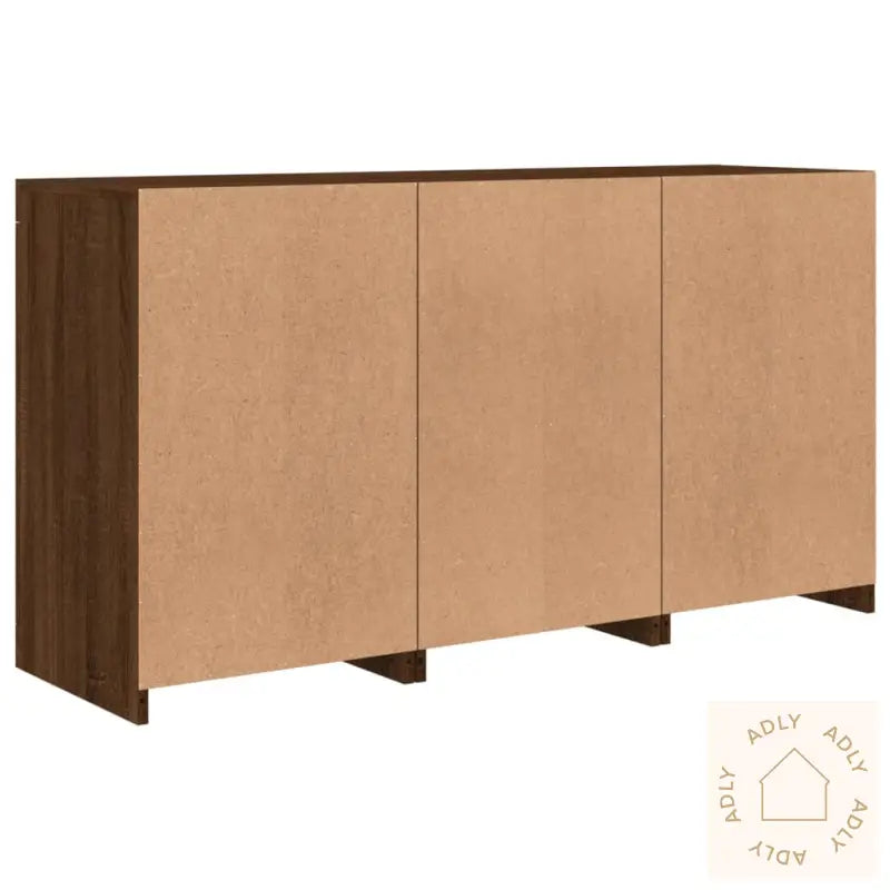 Skjenk Med Led-Lys Brun Eik 123X37X67 Cm