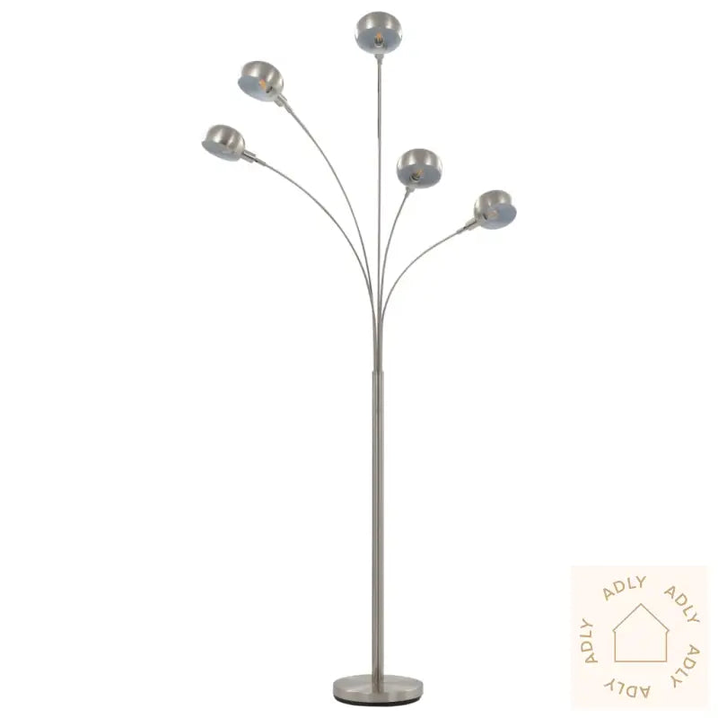 Stående Lampe 200 Cm 5 X E14 Sølv