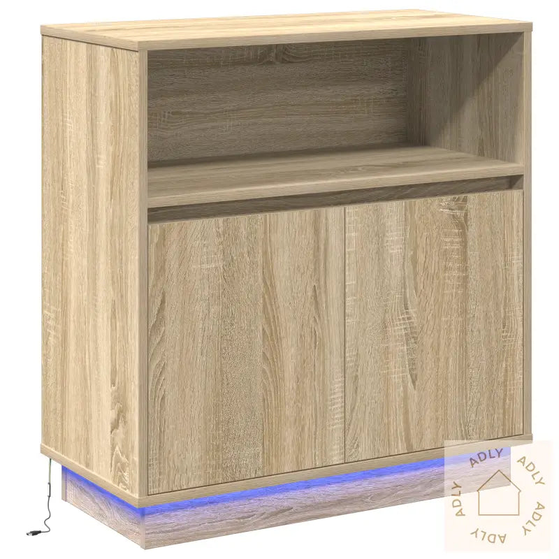 Sideboard Med Led Sonoma Eik 71X34,5X75 Cm Konstruert Tre