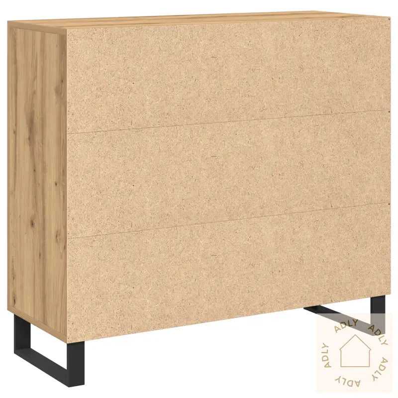 Sideboard Med 3 Dører Artisan Eik 90X34X80 Cm Konstruert Tre