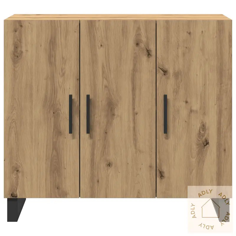 Sideboard Med 3 Dører Artisan Eik 90X34X80 Cm Konstruert Tre