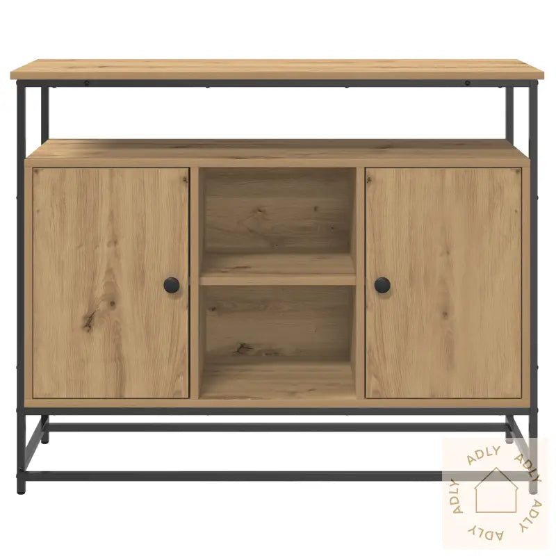 Sideboard Artisan Eik 100X35X80 Cm Ingeniørtre Og Stål