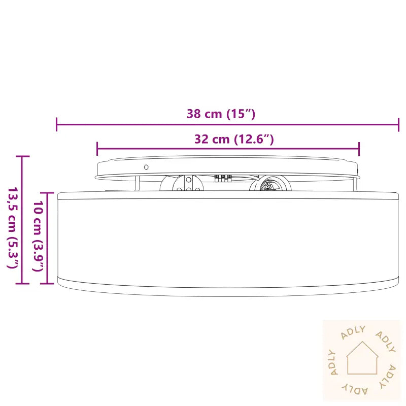 Innfelte Taklamper Grå Ø 38 Cm Stoff E27