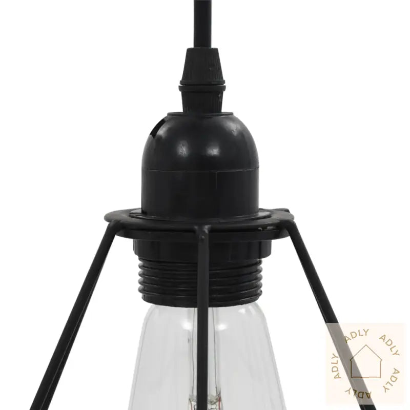 Taklampe Med Diamant-Design Svart 3 X E27 Lyspærer