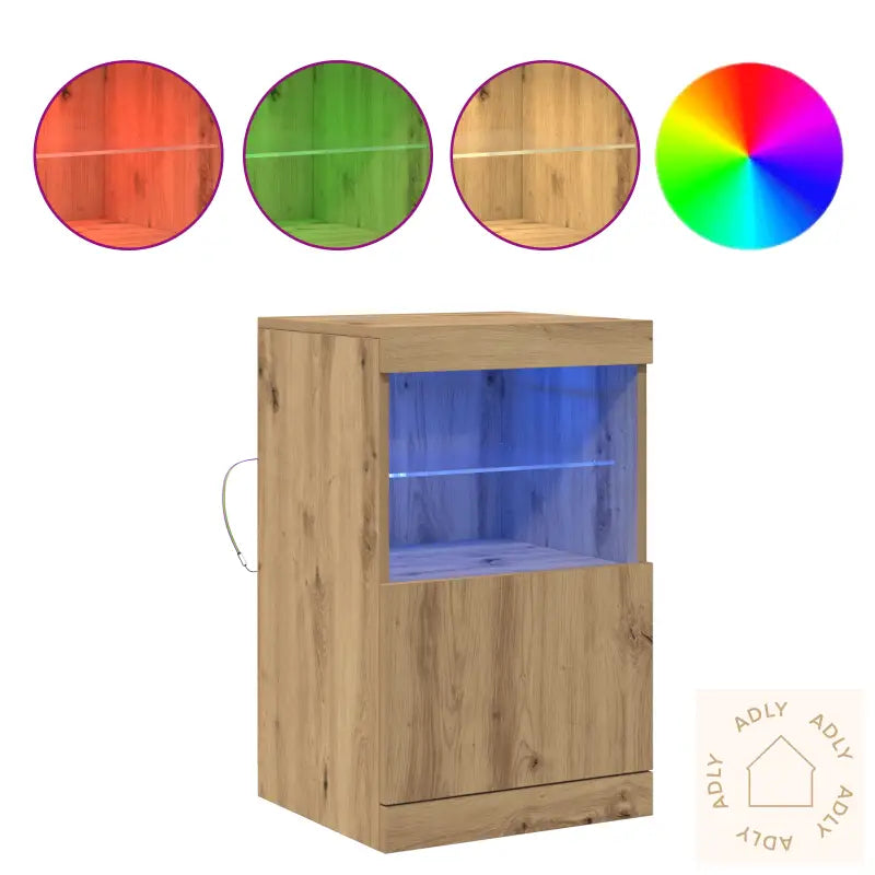 Skap Med Led Lys Artisan Eik 41X37X67 Cm