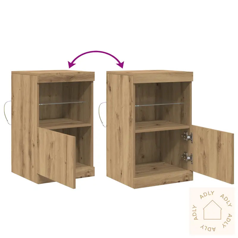 Skap Med Led Lys Artisan Eik 41X37X67 Cm