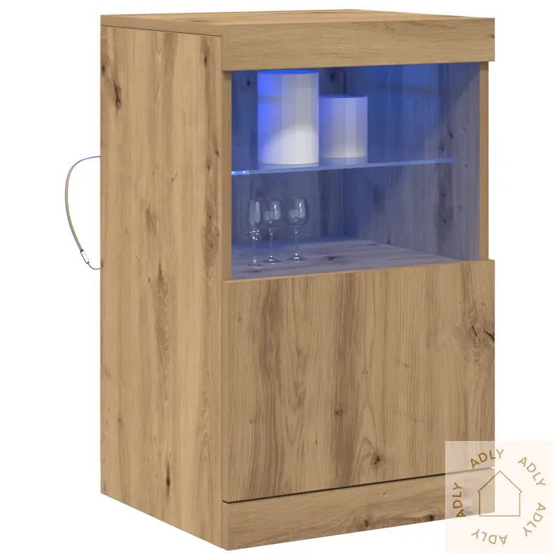 Skap Med Led Lys Artisan Eik 41X37X67 Cm
