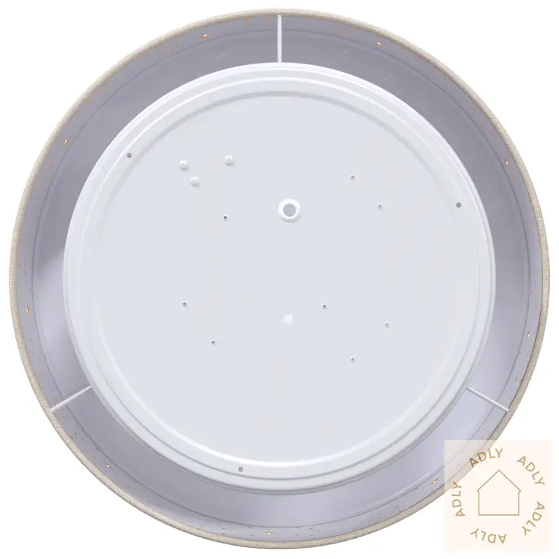 Taklampe Med Stjernespeilet Lampeholder Taupe Ø 30 Cm Stoff E27