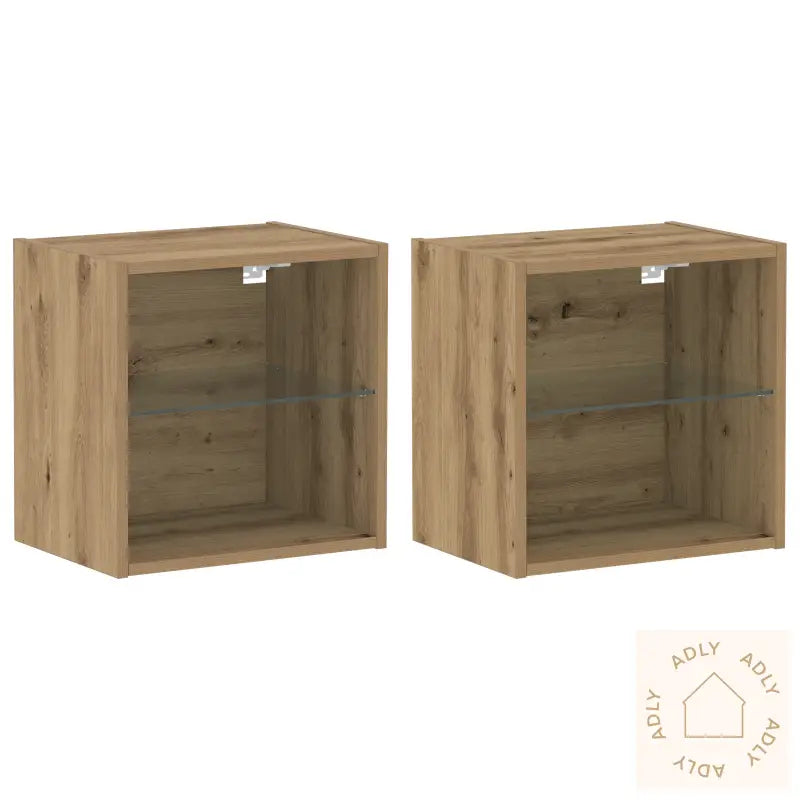 Flytende Hylle 2 Stk Artisan Eik 40X28.5X40 Cm Konstruert Tre