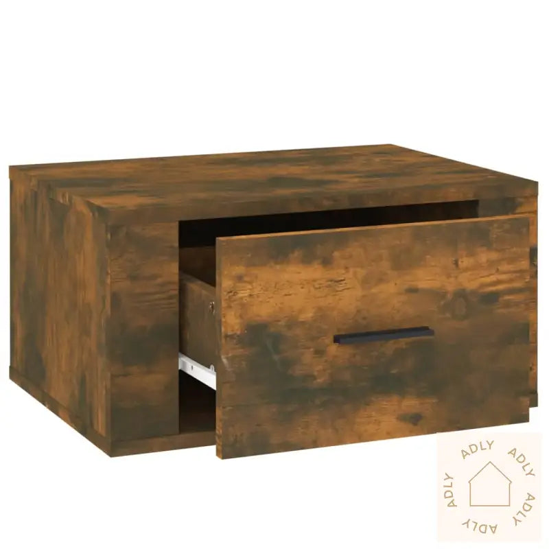 Veggmontert Nattbord Røkt Eik 50X36X25 Cm