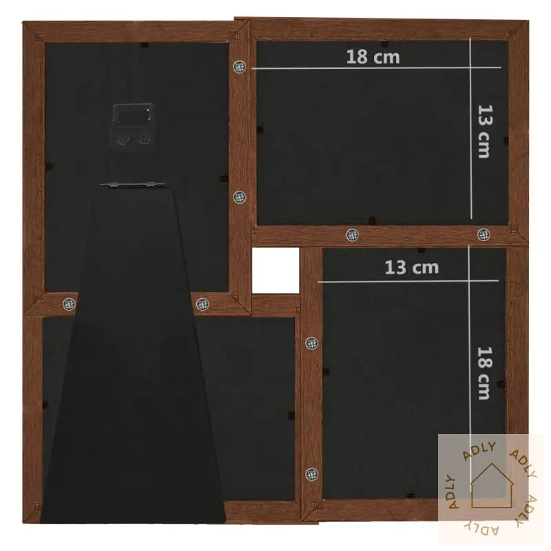 Fotorammekollasj For 4X(13X18 Cm) Bilde Mørkebrun Mdf