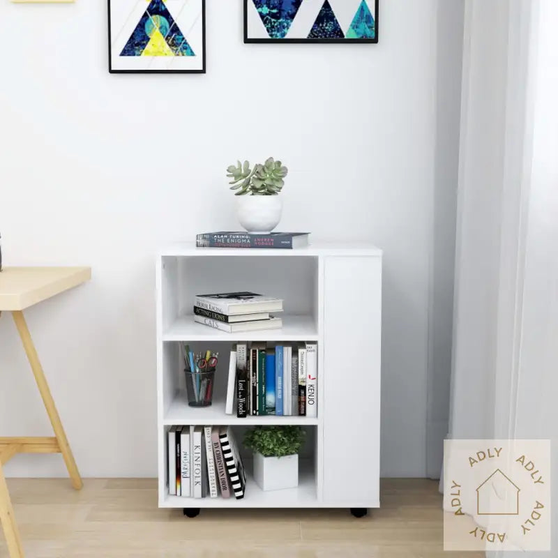 Rulleskap Hvit 60X35X75 Cm Konstruert Tre