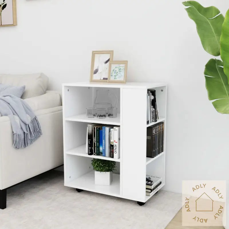Rulleskap Hvit 60X35X75 Cm Konstruert Tre
