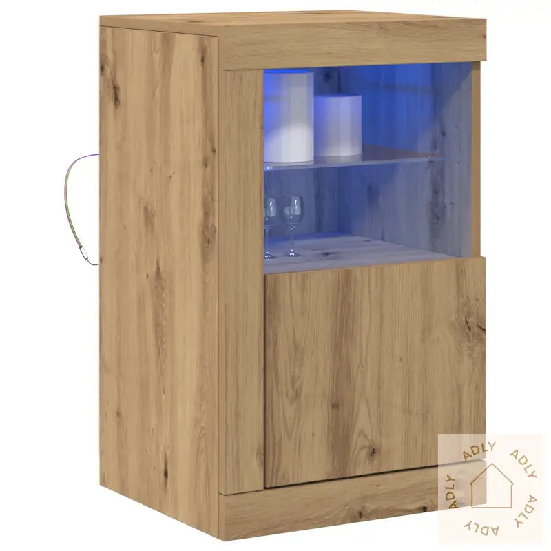 Sidekabinetter Med Led-Lamper 2 Stk Artisan Eik 41X37X67 Cm