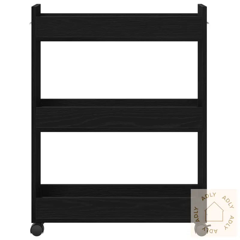 Rulleskap Svart Eik 60X22X79 Cm Konstruert Tre