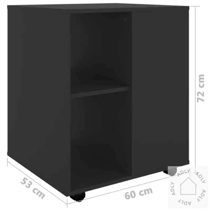 Rulleskap Svart 60X53X72 Cm Konstruert Tre