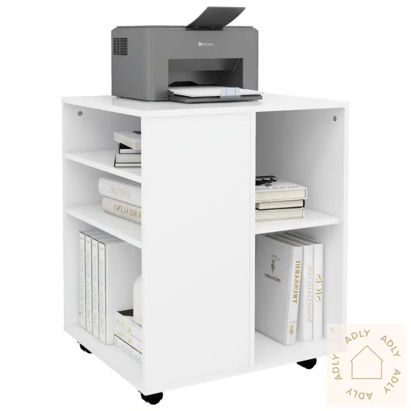Rulleskap Hvit 60X53X72 Cm Konstruert Tre