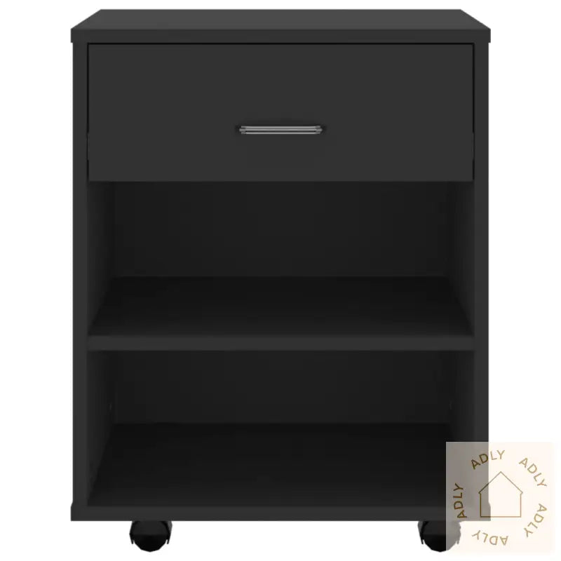 Rulleskap Svart 46X36X59 Cm Konstruert Tre