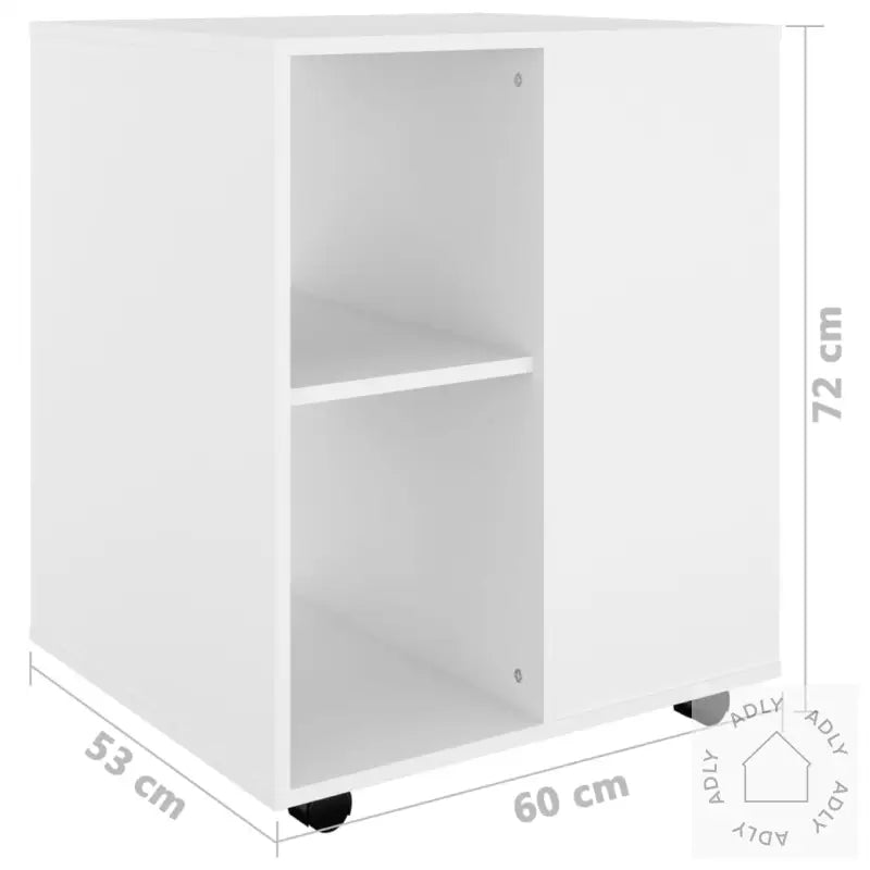 Rulleskap Hvit 60X53X72 Cm Konstruert Tre