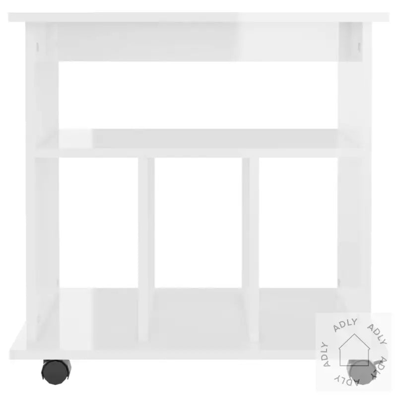 Rulleskap Høyglans Hvit 60X45X60 Cm Konstruert Tre