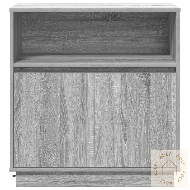 Sideboard Med Led Grå Sonoma 71X34,5X75 Cm Konstruert Tre