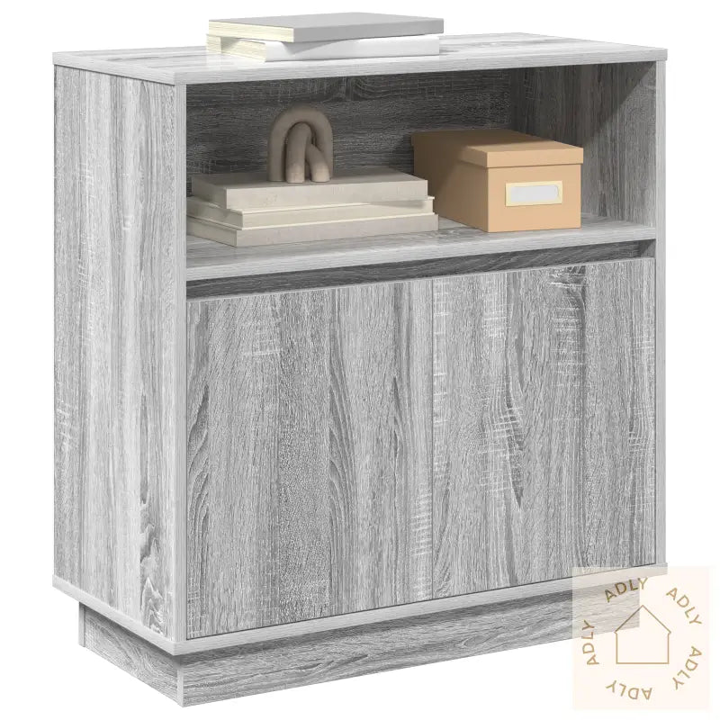 Sideboard Med Led Grå Sonoma 71X34,5X75 Cm Konstruert Tre