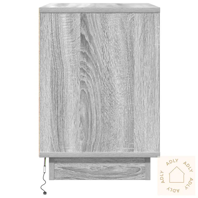 Nattbord Med Led 2 Stk Grå Sonoma 50X34,5X50 Cm
