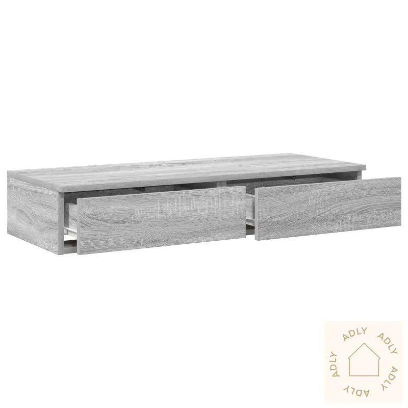 Sengeskuffer Grå Sonoma 80X36,5X16,5 Cm Konstruert Tre
