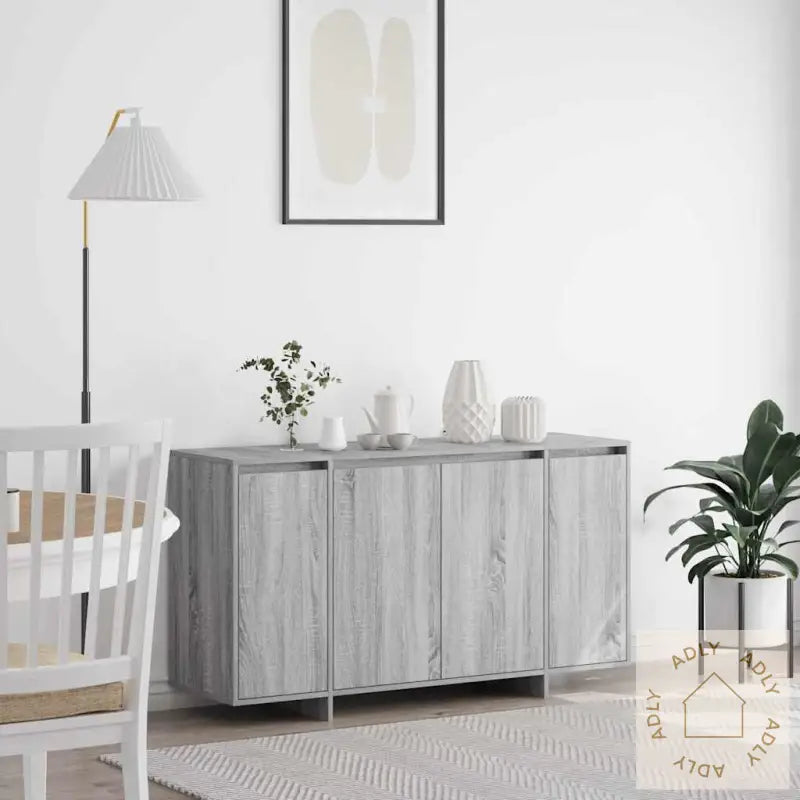 Grå Skap Grå Sonoma Konstruert Tre 135 X 41 X 75 Cm Grå Skap