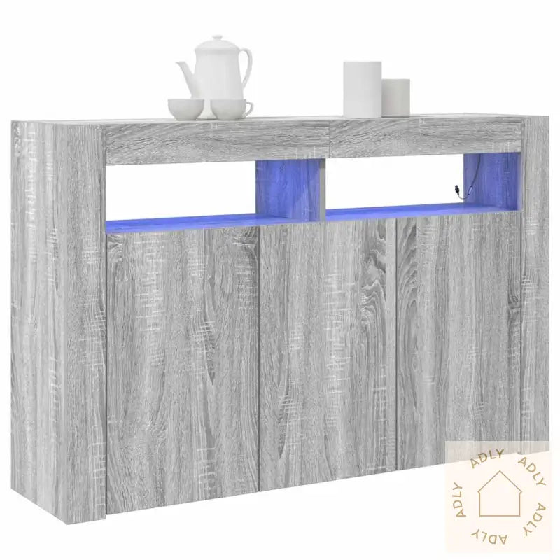 Skjenk Grå Sonoma Konstruert Tre 116 X 30 X 75 Cm Skjenk