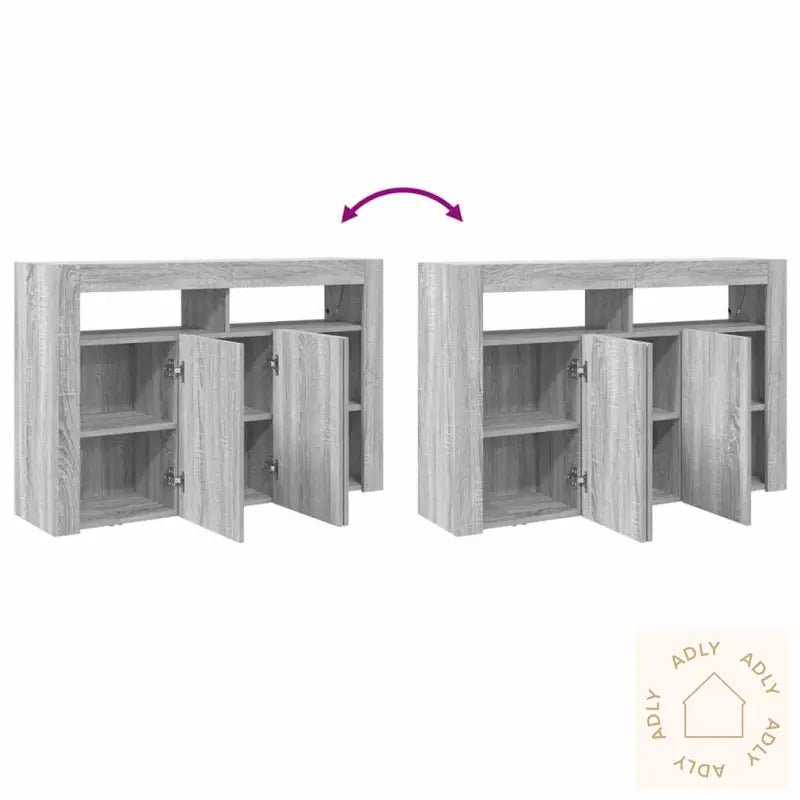 Skjenk Grå Sonoma Konstruert Tre 116 X 30 X 75 Cm Skjenk