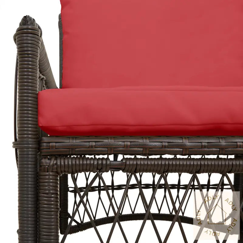 Hage Stol Med Puter Brun 60X70X78 Cm Poly Rattan