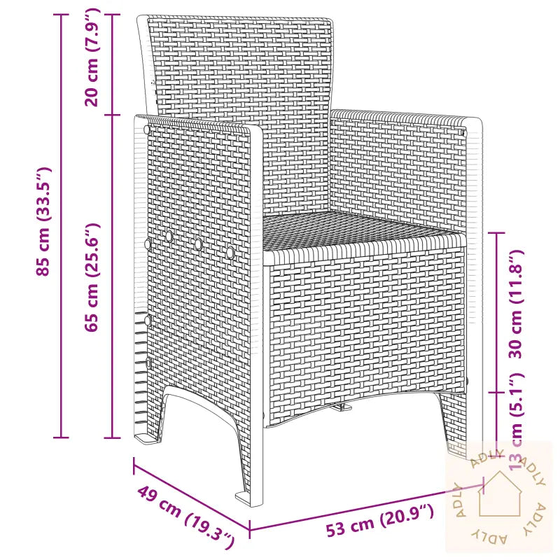 Hage Stoler 2 Stk Antrasitt Poly Rattan