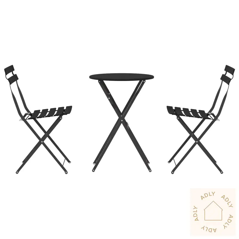 3-Delt Bistrosett Som Kan Foldes Sammen - Antrasitt Stål