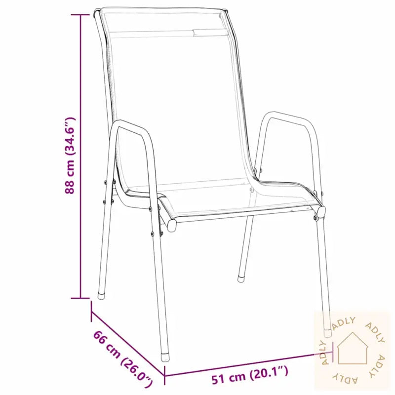 7-Delt Hagemøbelsett I Svart Tekstil Og Stål
