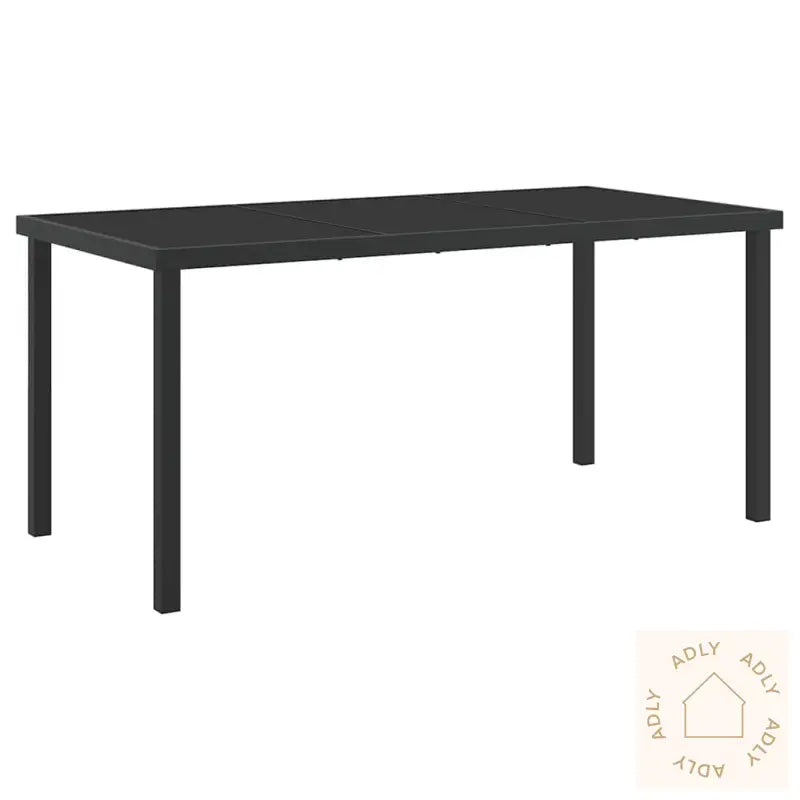 7-Delt Hagemøbelsett I Svart Tekstil Og Stål