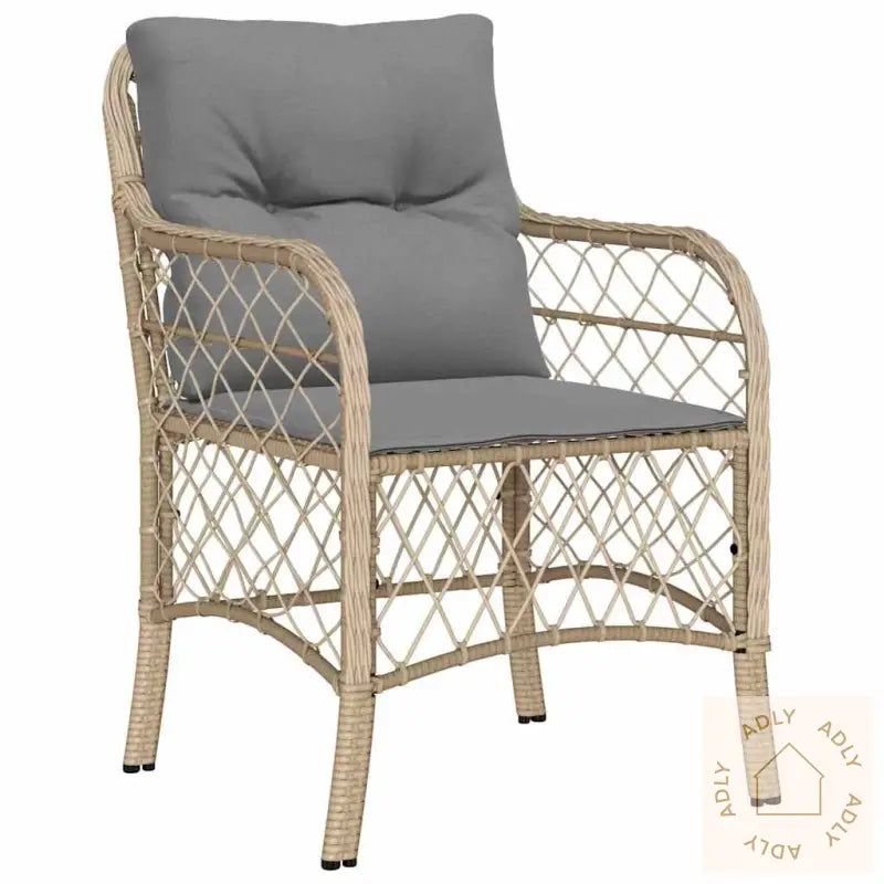 9-Personers Hage Spisebord Sett Med Puter Beige Poly Rattan
