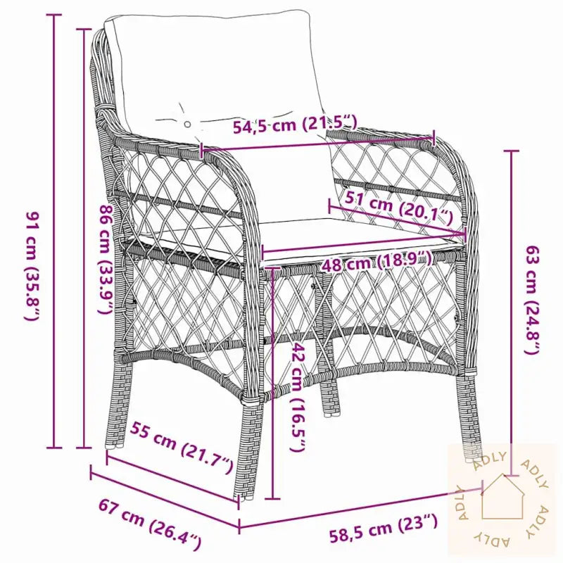 9-Personers Hage Spisebord Sett Med Puter Beige Poly Rattan