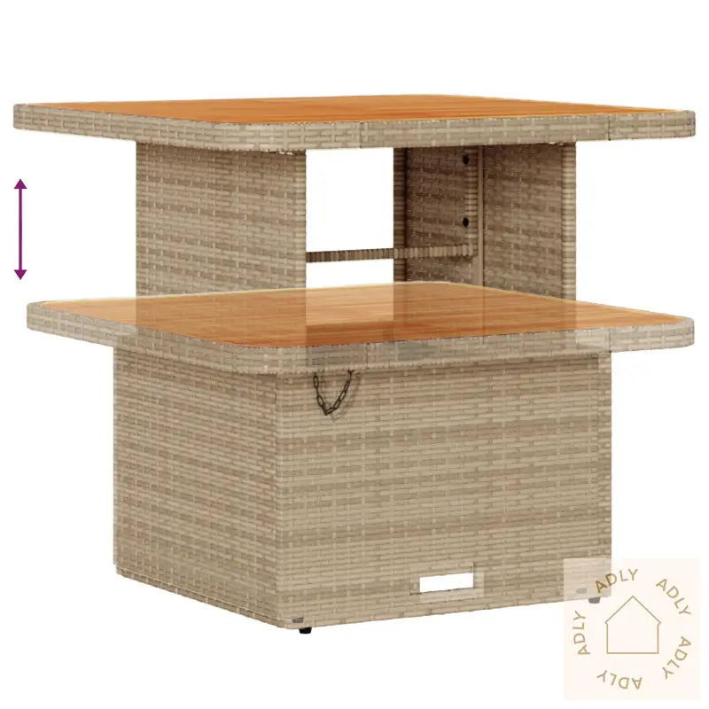 3-Delt Hage Spisegruppe Med Puter Beige Poly Rattan Akasietre