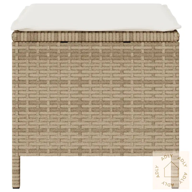3-Delt Hage Spisegruppe Med Puter Beige Poly Rattan Akasietre