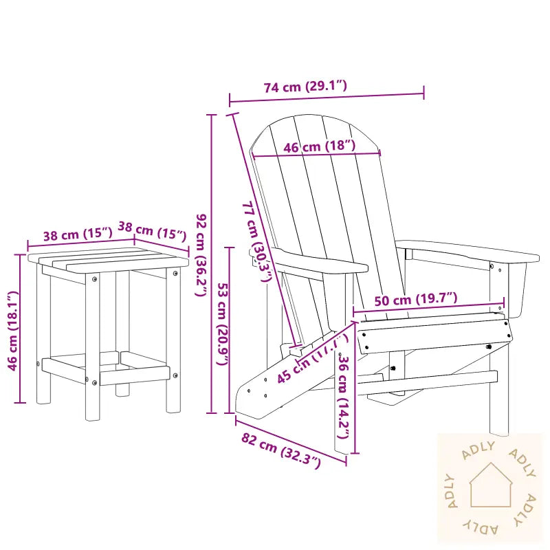 3-Delte Hage-Lounge-Sett Marineblå Hdpe