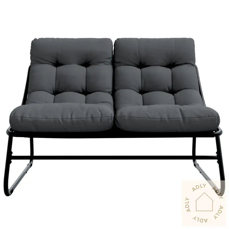 Hagebenk Med Pute Svart 110X80X71 Cm Stål