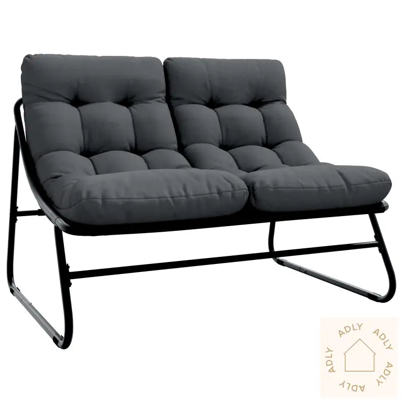 Hagebenk Med Pute Svart 110X80X71 Cm Stål